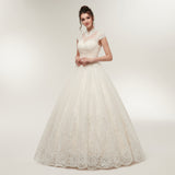 Gorgeous Ball Gown High Neck Sequins Ivory Lace Wedding Dress WH50639