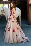 Sweetheart Sweep Train Champagne Prom Dress PM592