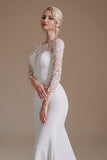 New Arrival Mermaid Long Sleeve Sweep Train Wedding Dress