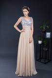 A Line V-Neck Sleeveless Sequins Chiffon Floor Length Prom Dresses Party Dresses WH16288