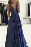 Sexy Deep V Neckline Teens Prom Dress Formal Dress