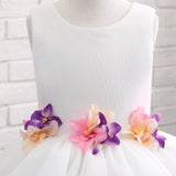 Ball Gown Round Neck Sleeveless Appliques Tulle Flower Girl Dress WH13819