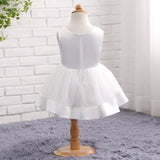 Round Neck Appliques Tulle Flower Girl Dress WH11810