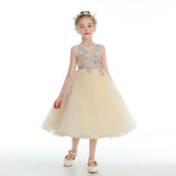 Daffodil Sleeveless V Back Tulle Flower Girl Dress