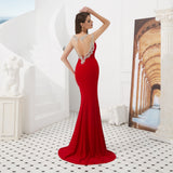 Gorgeous Mermaid Cap Sleeve Beading Satin Sweep Train Prom Dress WH64312