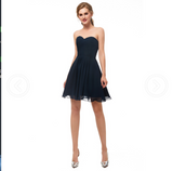 A Line Strapless Knee Length Chiffon Homecoming Dress WH12674