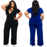 Unique Plus Size Royal Blue Short Sleeve Pants Prom Dresses Long Formal Dresses FP1128