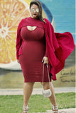 Burgundy Mermaid V Neck Long Sleeve Simple Prom Dresses FP2505