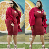 Burgundy Mermaid V-Neck Long Sleeve Prom Dresses FP2505