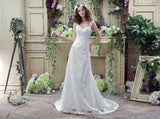 Classic A Line Sleeveless Appliques Tulle Court Train Wedding Dress WH30266