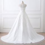 Two Pieces Mermaid Sleeveless Appliques Tulle Court Train Wedding Dress