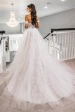 Elegant Off-the-shoulder Sweetheart Appliques Tulle Wedding Dresses N046