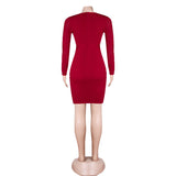 Elegant Burgundy V-Neck Long Sleeves Sheath Homecoming Dresses