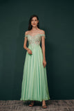 A Line Off-the-shoulder Appliques Chiffon Prom Dresses Party Dresses WH351034