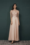 A Line Off-the-shoulder Appliques Chiffon Prom Dresses Party Dresses WH351034