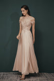 A Line Off-the-shoulder Appliques Chiffon Prom Dresses Party Dresses WH351034