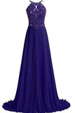 Chiffon Straps Beaded Bodice Prom Dress Evening Dress