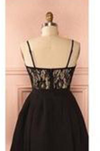 Spaghetti Straps Black Lace Homecoming Dress BD0067