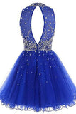 Short Tulle Beading Homecoming Dress Prom Gown