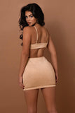 Sexy Khaki Spaghetti Straps Sleeveless Short Homecoming Dresses