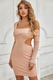 Fashion Long Sleeves Tight Short Homecoming Dresses