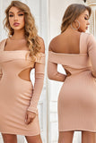 Fashion Long Sleeves Tight Short Homecoming Dresses