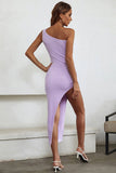 One-shoulder High-slit Open-waist Short Homecoming Dresses