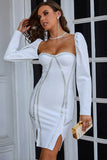 White Backless Sexy Tight Short Homecoming Dress