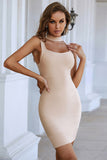 Sexy Apricot Sleeveless Tight Short Homecoming Dress