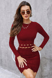 Black Long Sleeves Hollowed-out Short Homecoming Dress