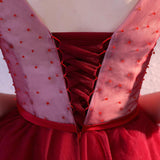 Cute Burgundy Tulle Above Knee Tulle Homecoming Dresses Lace up Belt Graduation Dresses PW820