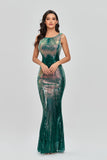 Sequin Shiny Mermaid Long Zipper Back Prom Dresses Party Dresses