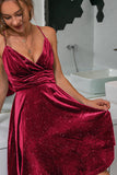 V-Neck Spaghetti Straps Knee Length Short Homecoming Dress