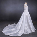 Long Sleeve Sweetheart White Bridal Dress with Applique Wedding Dress W1145