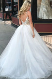 Sheath Spaghetti Straps White Detachable Train Prom Dress with Appliques Quinceanera Dress P1274