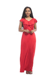 Ruffle V-Neck Formal Long Dresses FP3510