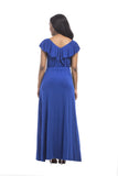 Ruffle V-Neck Formal Long Dresses FP3510