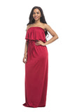 Off The Shoulder Ruffle Long Casual Dresses FP6011