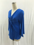 Royal Blue Long Sleeve V-Neck Stretchy Casual Dresses FP2560