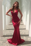 Spaghetti Strap Mermaid Prom Dress Deep V-Neck Elegant Evening Dresses