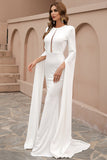 Mermaid Prom Dress Elegant Long Sleeve Sweep Train Evening Dress