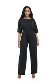 Short Sleeve Belted Jumpsuit FP6019