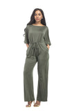 Short Sleeve Belted Jumpsuit FP6019