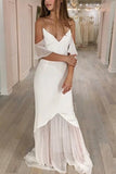 Mermaid Spaghetti Straps Cold Shoulder Wedding Dresses, Prom Dresses uk PW416