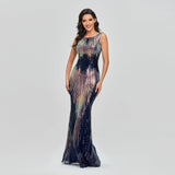 Sequin Shiny Mermaid Long Zipper Back Prom Dresses Party Dresses