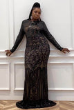 Sheath Long Sleeve New Fashion Plus Size Style Sweep Train Evening Dresses