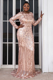 Sheath Long Sleeve New Fashion Plus Size Style Sweep Train Evening Dresses