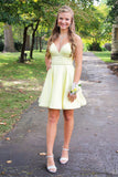 Pretty A Line Spaghetti Straps Satin Homecoming Dresses PD1120