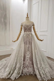 Princess Ball Gown Round Neck Beads Appliques Quinceanera Dress Formal Dress P1525