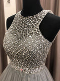 Sexy A-line Sleeveless Beading Long Prom Dress